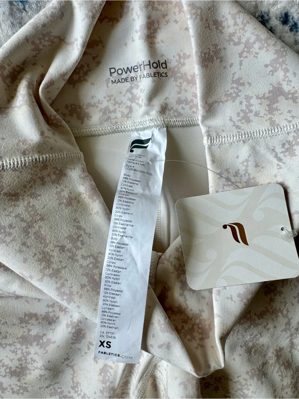 Fabletics High-Rise Leggings - Cream Speckle